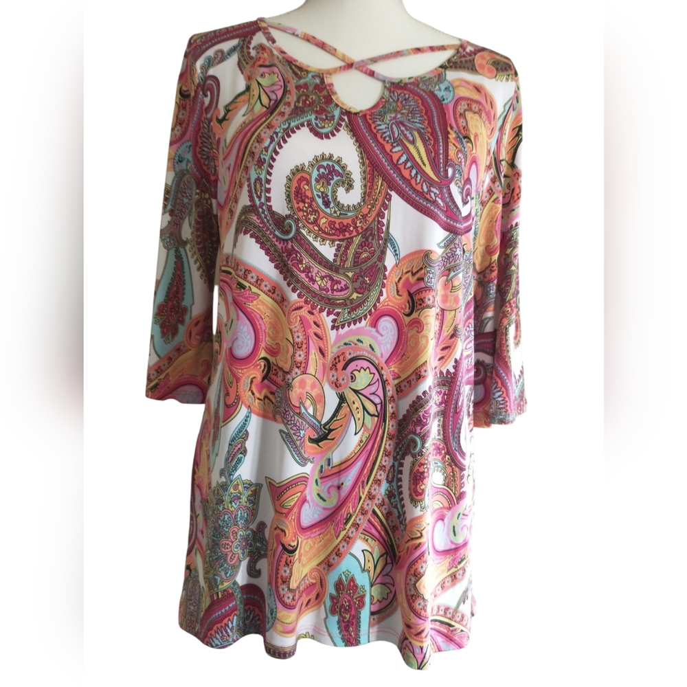 Colorful Paisley Print Women's Top